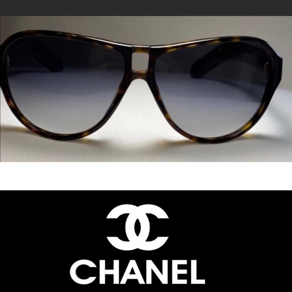 CHANEL AVIATOR BROWN CC LOGO SUNGLASSES UNISEX - Picture 1 of 9